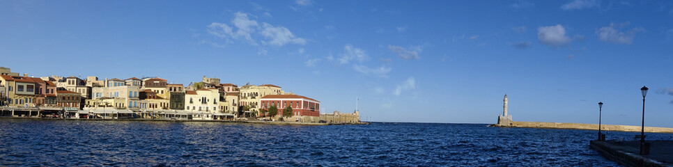 Fototapeta na wymiar Venetian harbor of Chania, Greece