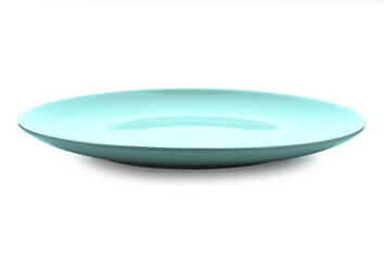 empty green plate on white background