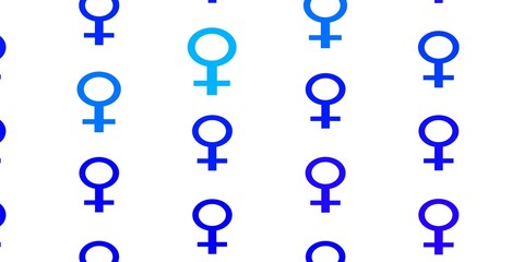 Light Pink, Blue vector background with woman symbols.