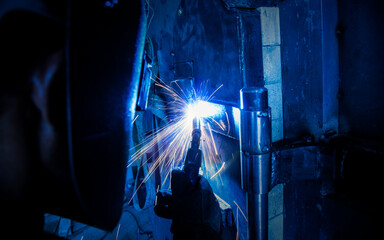 Welder working a welding metal -Welders and Flamecutters