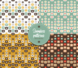 Seamless flower patterns. Floral collection. It can be used for wallpaper, pattern fills, textile design, scrapbooking