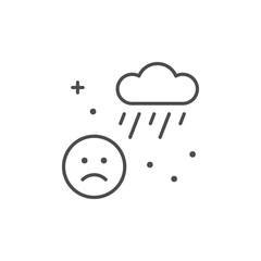 Negative emotion line outline icon