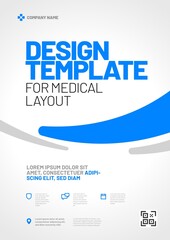 Design template with header for medical layout. Vector design A4 size for poster, flyer or banner.