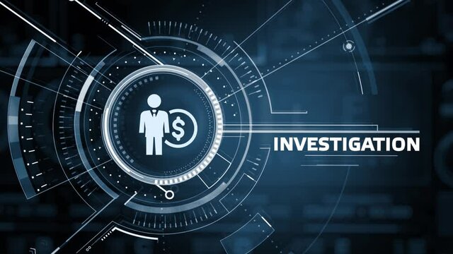 Business, Technology, Internet and network concept. Virtual button labeled: Investigation