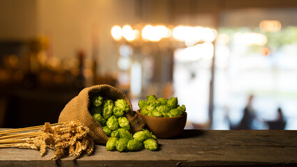 background of barrel and worn old table of wood