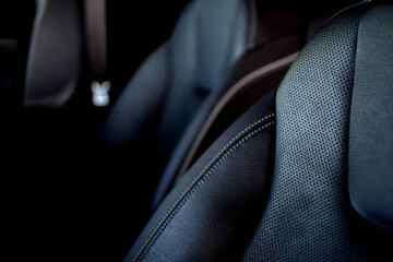 stitching pattern on leather carseat 