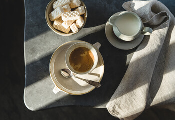still life with a cup of coffee