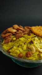 A bowl of Faral, An indian snack consumed during Diwali festival.