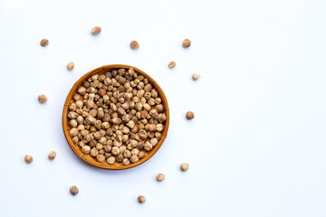 Siam Cardamom or Kapulaga on white background.