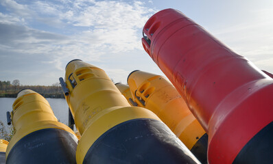 Yellow and red buoys