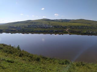 lake and mountains