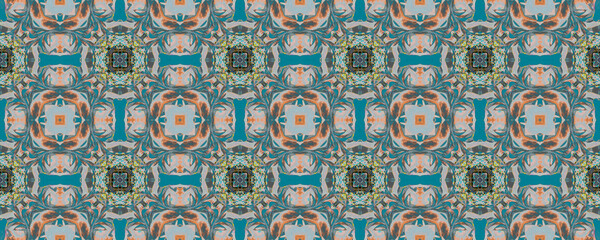 Asian Endless Material. Abstract Ornament. Indigo