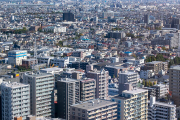 Fototapeta na wymiar 建物の密集した街　東京都江戸川区