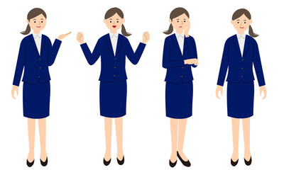 Obraz premium pose set for women in recruitment suits