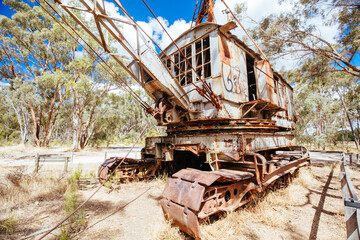 Fototapeta na wymiar Dredge and Dragline Historical Site in Australia