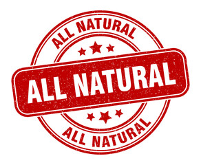 all natural stamp. all natural label. round grunge sign