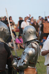 the knights preparing for a knight tournament, Grunwald.