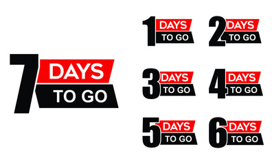 Countdown Banners. Three Of Days Left To Go. Count Time Sale. Flat Badges, Stickers, Tag, Label. Number Of Days Left To Go.