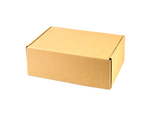 Cardboard box on white background texture