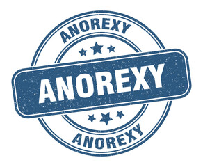 anorexy stamp. anorexy label. round grunge sign