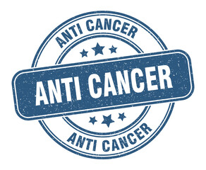 anti cancer stamp. anti cancer label. round grunge sign