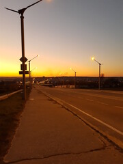 sunset on the road
