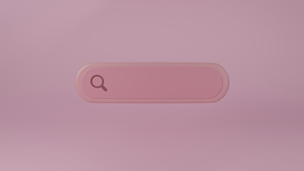Blank search bar, web search concept, minimal style, 3D rendering.