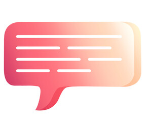 minimal gradient chat bubble. concept of social media messages, SMS, comments. 3d rendering