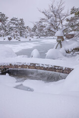 石川県 兼六園 雪景色