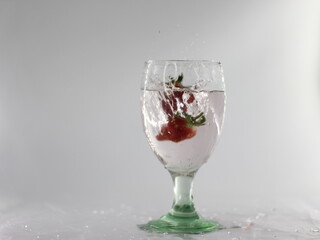 strawberries in glass