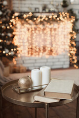 Interior details of christmas house decoration