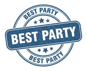 best party stamp. best party label. round grunge sign
