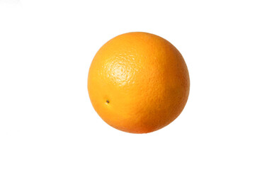 a whole orange isolated on a white background in the air