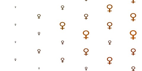 Light Green, Yellow vector texture with women's rights symbols.