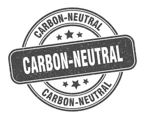 carbon-neutral stamp. carbon-neutral label. round grunge sign