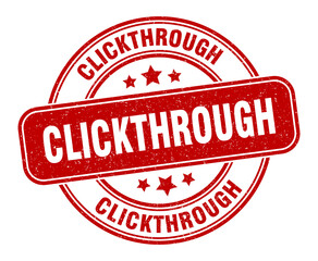 clickthrough stamp. clickthrough label. round grunge sign