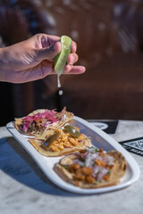 Mexican food prepared in a restaurant