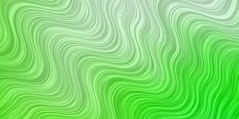 Light Green vector pattern with curved lines.