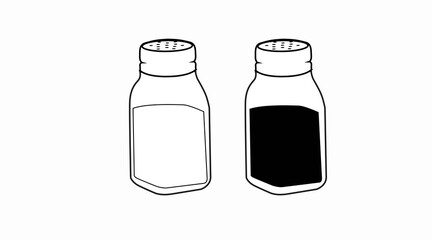Vector Isolated Illustration of Satl and Pepper Bottles. Salt and Pepper Icons