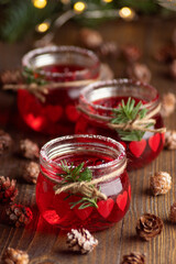 Christmas dessert jele with Christmas decoration