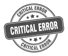 critical error stamp. critical error label. round grunge sign