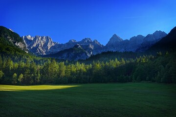 Alpine scene near Kranjska Gora, Slovenia, Europe