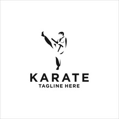 Martial art karate jiu jitsu logo sport symbol illustration Vector
