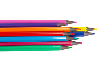 Fototapeta premium Different color pencils for art creation isolated on teh white