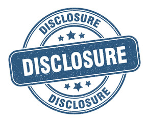 disclosure stamp. disclosure label. round grunge sign