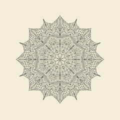 ornamental round ornament mandala with clover in the middle