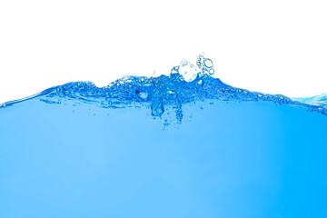 water wave with bubbles on white background
