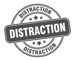 distraction stamp. distraction label. round grunge sign