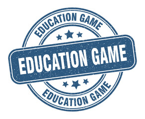 education game stamp. education game label. round grunge sign