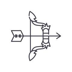 Archer icon, linear isolated illustration, thin line vector, web design sign, outline concept symbol with editable stroke on white background.